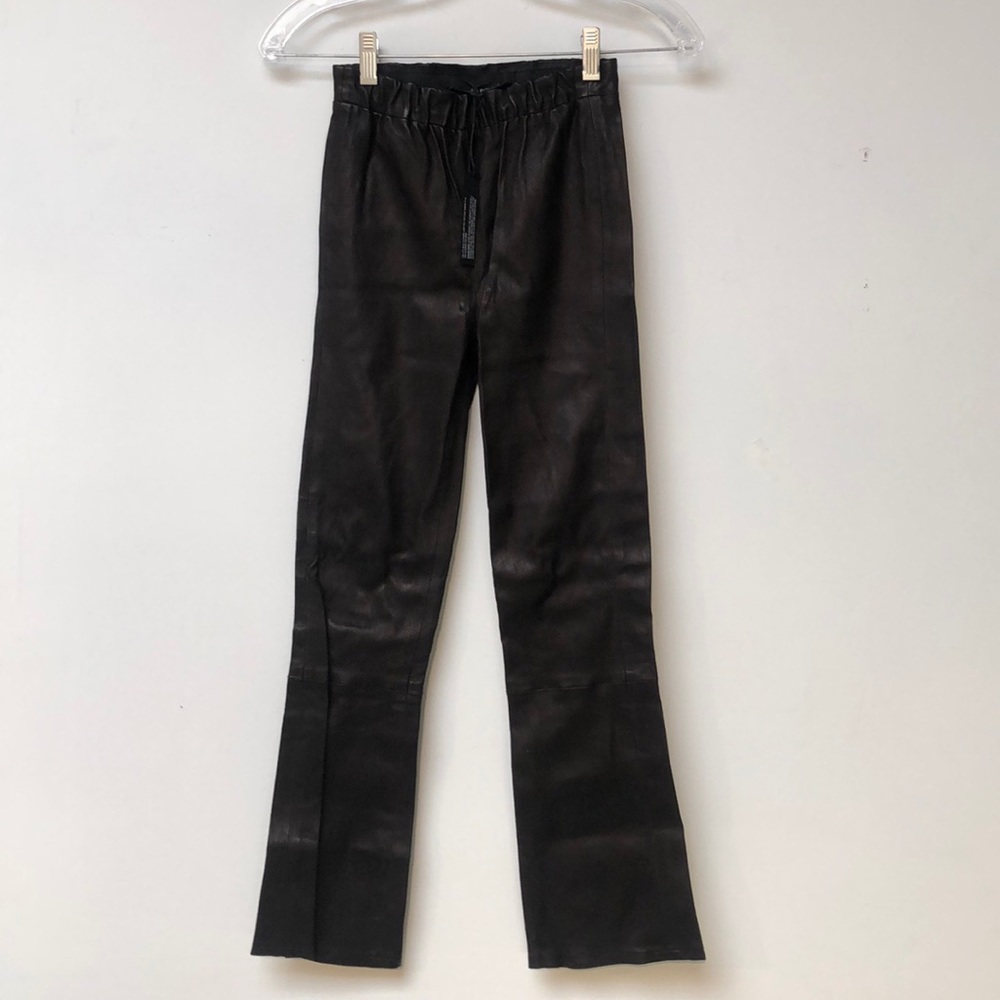 J Brand leather pant with elastic waist
